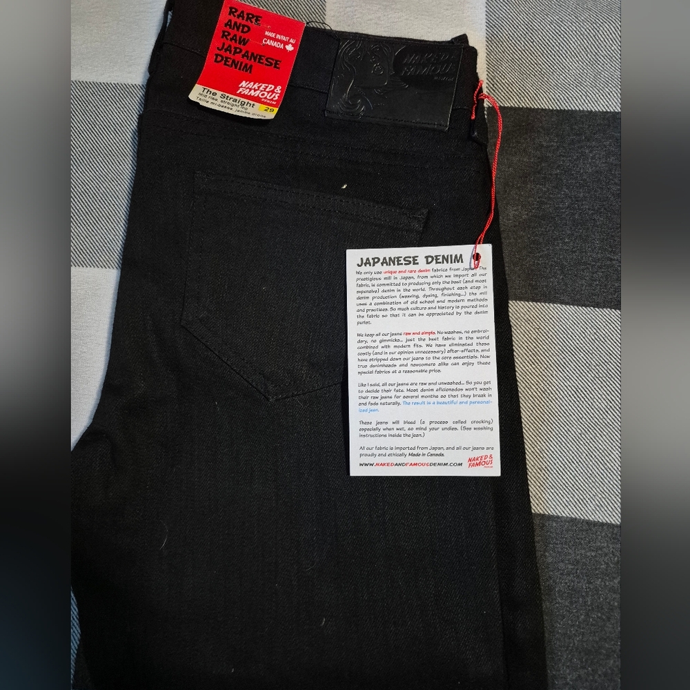 Black Japanese Denim womans size 29 Naked and famous straight